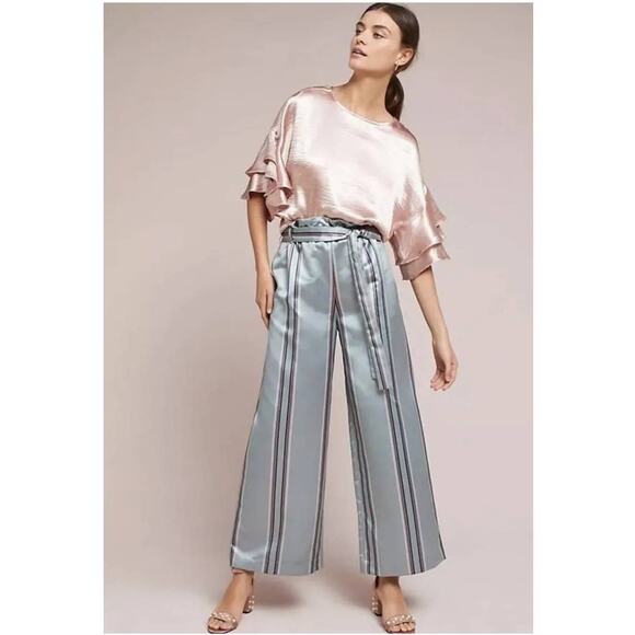 Hemant and Nandita Pants - NWT‎ Hemant & Nandita Striped Wide Leg Pants Mint Size XS